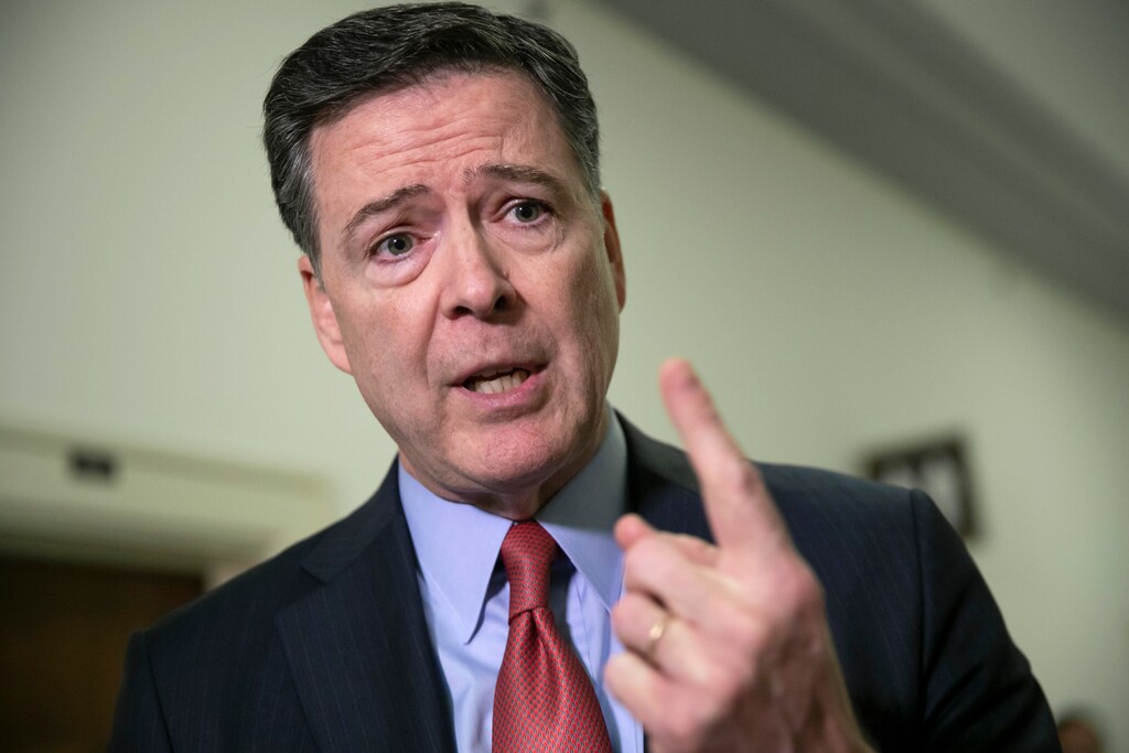 (J. Scott Applewhite | AP file) Former FBI Director James Comey speaks to reporters on Capitol Hill Washington in December 2018. The Justice Department’s inspector general says former FBI Director James Comey violated FBI policies in his handling of memos documenting private conversations with President Donald Trump.