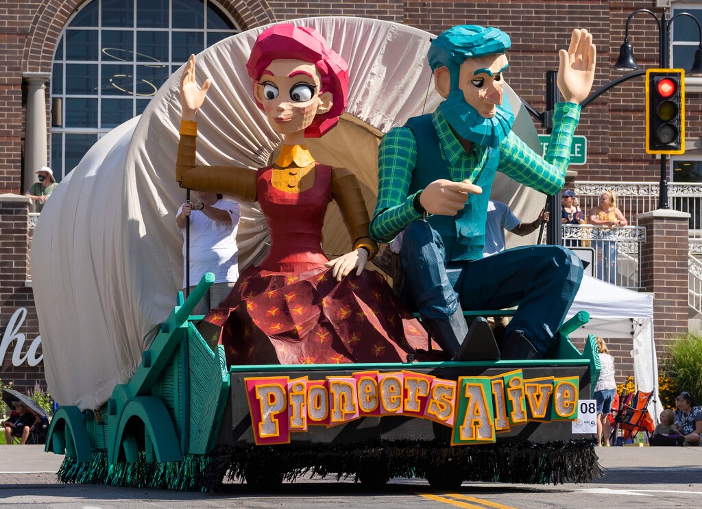 (Rick Egan | The Salt Lake Tribune) The Midvale Utah Stake float titled "Pioneers Alive" in the Days of '47 Parade, in Salt Lake City, on Friday, July 23, 2021. 