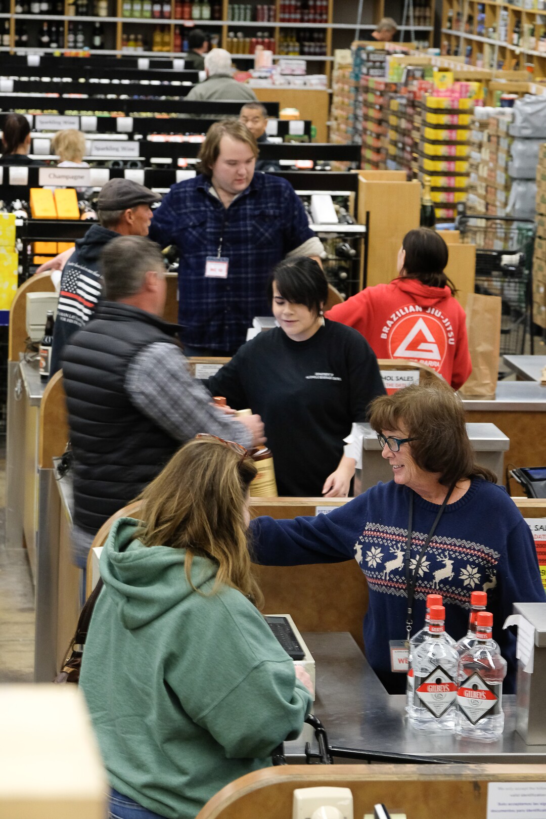 (Francisco Kjolseth  |  The Salt Lake Tribune)  The day before Thanksgiving is the busiest day of the year at Utah's state-run liquor stores, and the store in Cottonwood Heights at 1863 E. Fort Union Blvd., makes the most sales in the state, as long lines form inside the store.