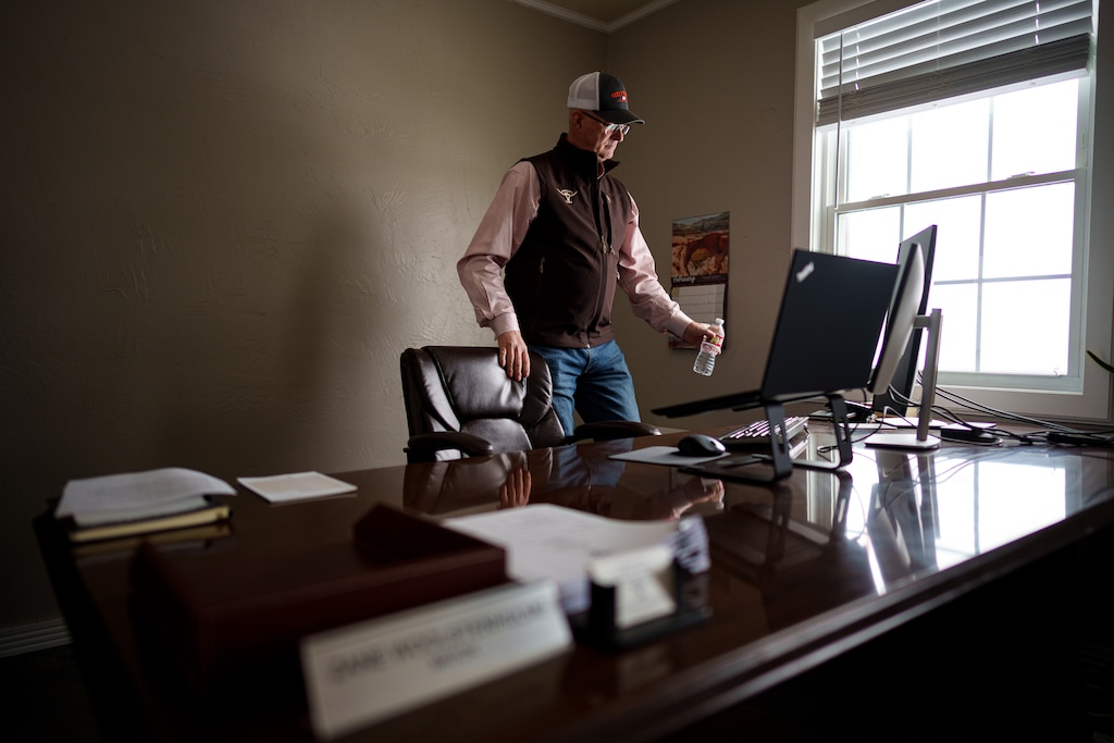 (Trent Nelson | The Salt Lake Tribune) Oakley Mayor Zane Woolstenhulme in his office at City Hall on Monday, March 4, 2024. After a ban on new builds was lifted in November, he said the development already proposed in Oakley could “change the face of the community” for the better.