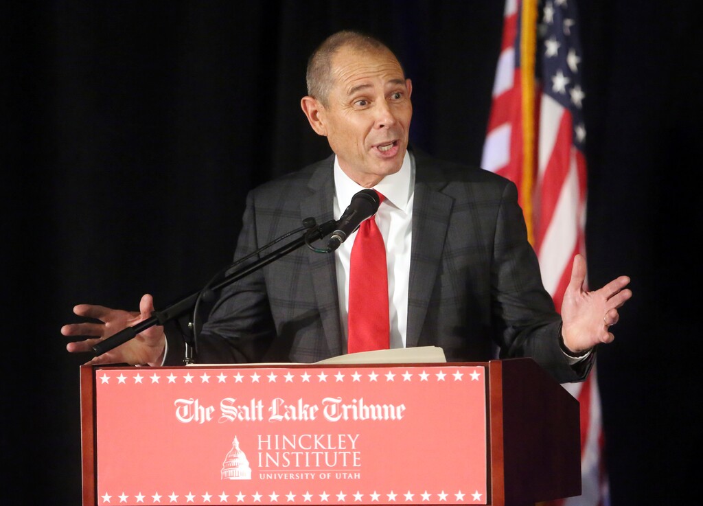 Provo Mayor John Curtis' lead in the special 3rd District primary is shrinking, according to a new poll. (AP Photo/Rick Bowmer)