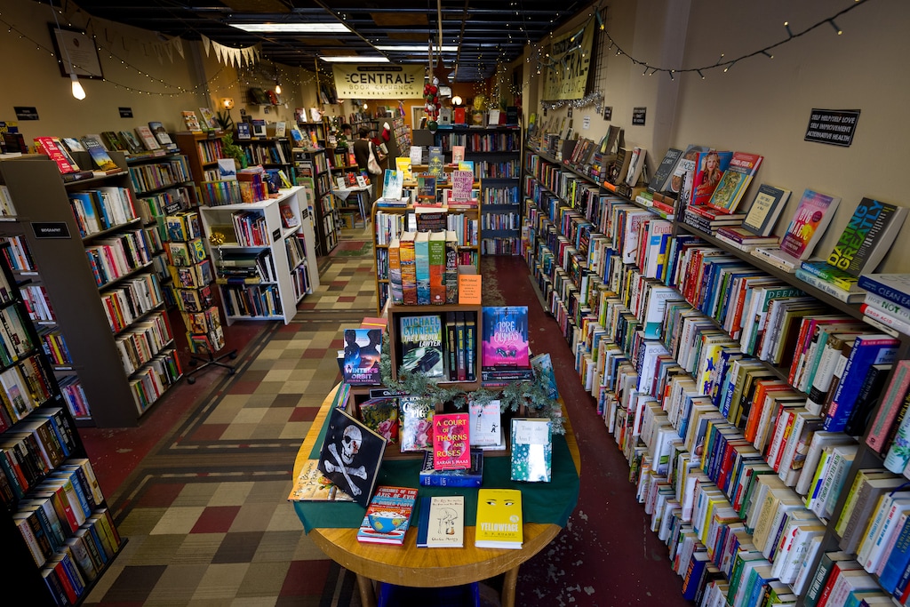 (Trent Nelson  |  The Salt Lake Tribune) Books line the shelves at Central Book Exchange in Salt Lake City on Tuesday, Dec. 19, 2023.