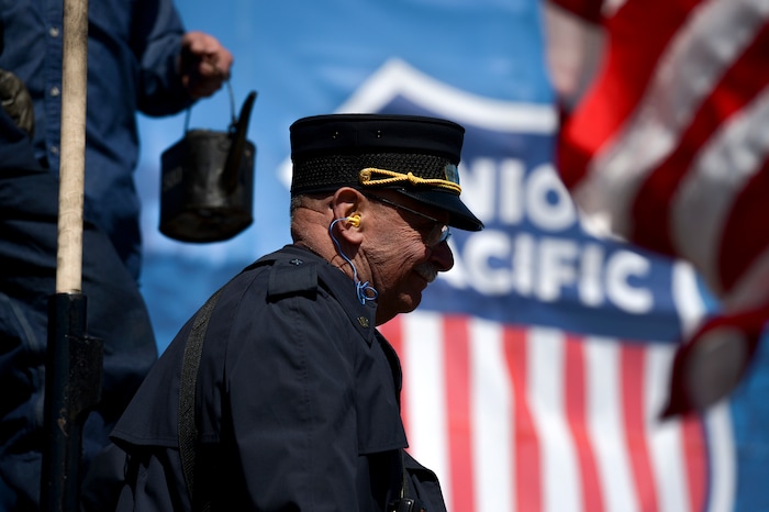 Leah Hogsten  |  The Salt Lake Tribune  Big Boy No. 4014 conductor Jim Leonard and crew arrive in Ogden Thursday. In celebration for the 150th anniversary of the transcontinental railroadÕs completion, Union Pacific's iconic steam locomotives, Living Legend No. 844 and Big Boy No. 4014 met at Ogden Union Station, May 9, 2019.