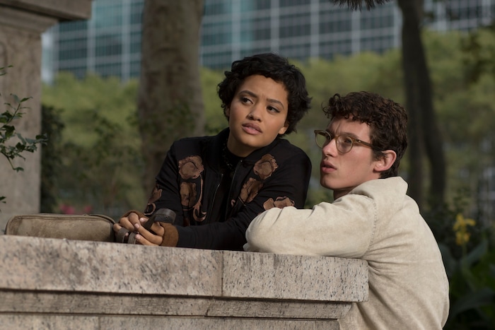 (Niko Tavernise  |  Amazon Studios/Roadside Attractions) Thomas Webb (Callum Turner, right), a young writer, spies on his father's mistress with the reluctant help of his friend Mimi (Kiersey Clemons), in the drama "The Only Living Boy in New York."