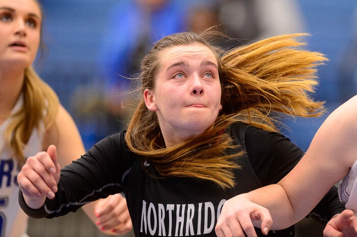(Trent Nelson | The Salt Lake Tribune)  Northridge's Abby Neff (24) as Bingham faces Northridge in the 6A High School Girls' Basketball Tournament at SLCC in Taylorsville, Thursday Feb. 22, 2018.