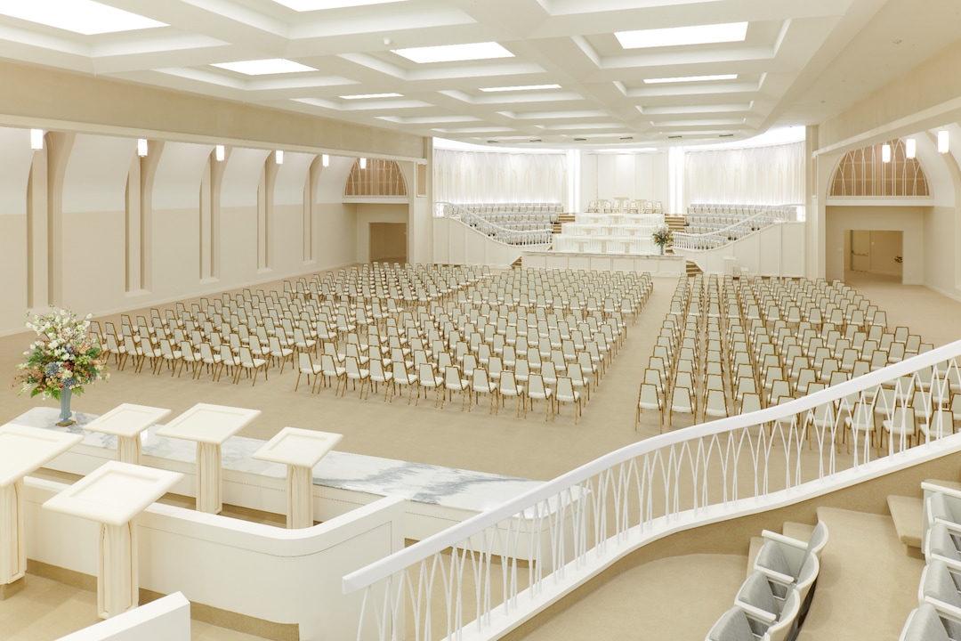 (The Church of Jesus Christ of Latter-day Saints) An assembly room inside the newly-renovated Washington D.C. Temple.