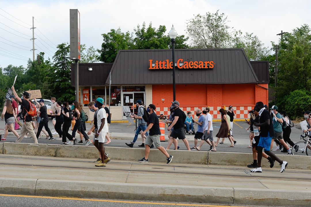 (Francisco Kjolseth  |  The Salt Lake Tribune) Demonstrators protesting against police brutality make their way to the University of Utah on Wednesday, June 3, 2020, in Salt Lake City, as the initially set 8 p.m. weeklong curfew was removed.