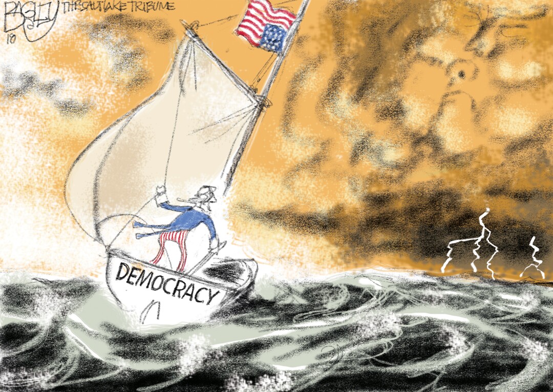 This Pat Bagley cartoon appears in The Salt Lake Tribune on Sunday, April 15, 2018.