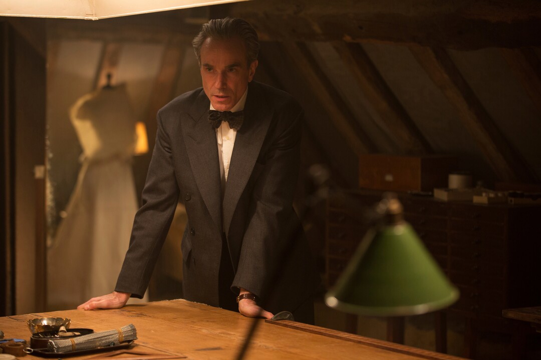 In this image released by Focus Features, Daniel Day-Lewis appears in a scene from "Phantom Thread." (Laurie Sparham/Focus Features via AP)