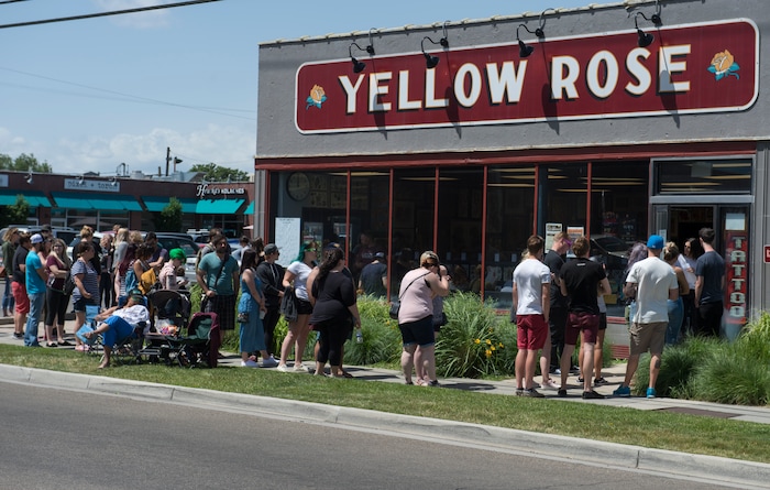 (Rick Egan | The Salt Lake Tribune) People line up at the Yellow Rose Tattoo for a flash tattoo event where all proceeds go to the Rape Recovery Center of Utah. It's part of a national event where tattoo shops raise money for sexual assault victims. Sunday, June 10, 2018.