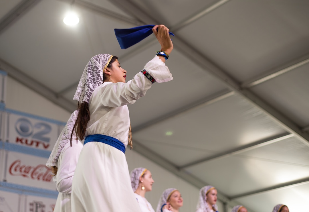 (Rachel Molenda  |  The Salt Lake Tribune) Olympian dancers perform at the Salt Lake Greek Festival on Saturday, Sept. 8, 2018.