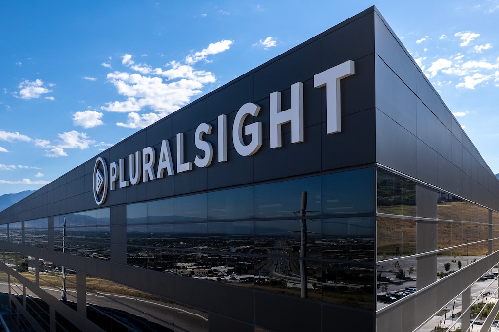 (Trent Nelson  |  The Salt Lake Tribune) Pluralsight's headquarters in Draper on Wednesday, Aug. 24, 2022.