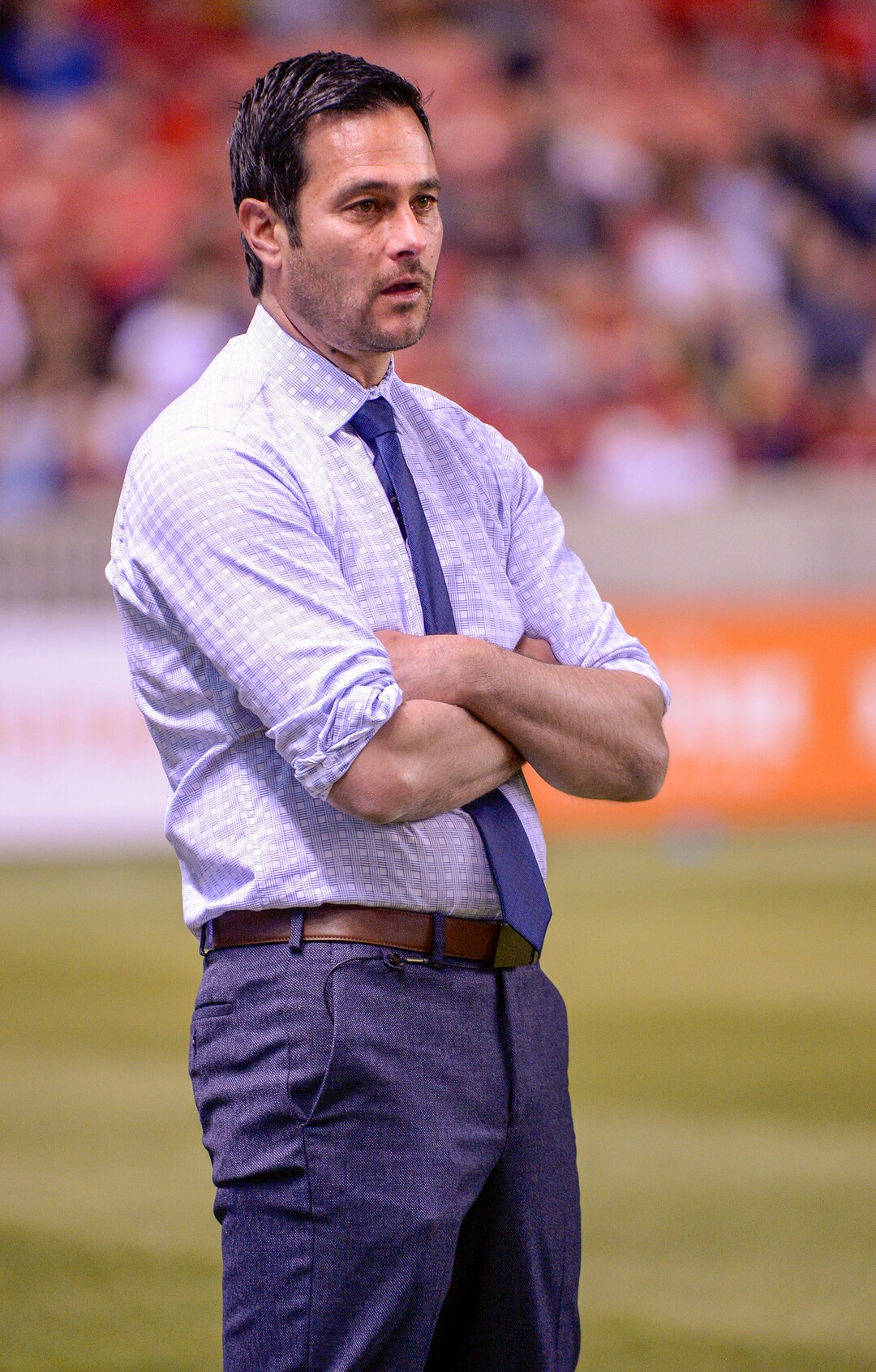 Leah Hogsten  |  The Salt Lake Tribune  Real Salt Lake head coach Mike Petke reacts to the 2-1 loss. Real Salt Lake hosts the Portland Timbers, Saturday, May 4, 2019 at Rio Tinto Stadium in Salt Lake City.