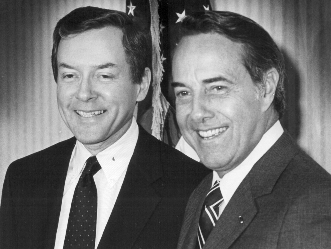 (The Salt Lake Tribune) Sen. Orrin Hatch with Bob Dole in 1988.
