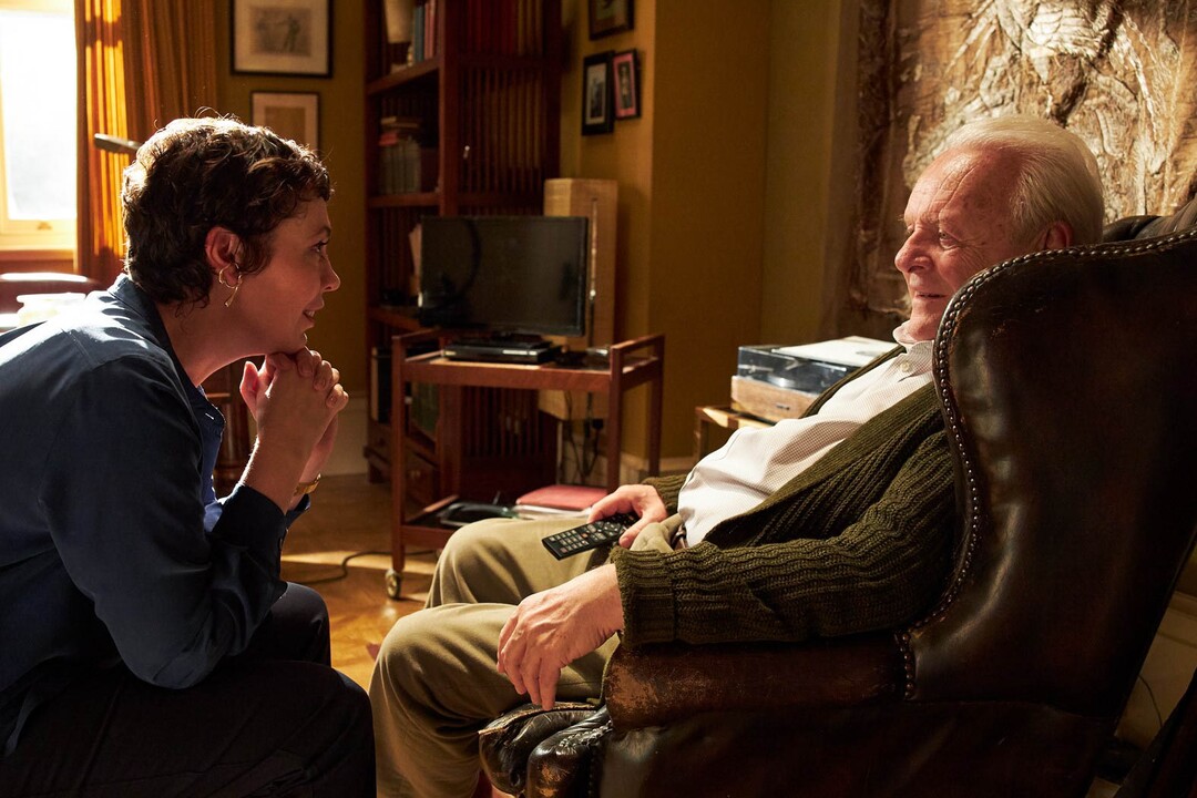 (Sean Gleason  |  Sony Pictures Classics) Olivia Colman and Anthony Hopkins play a daughter and father coping with his progressing Alzheimer's, in "The Father," directed by Florian Zeller.