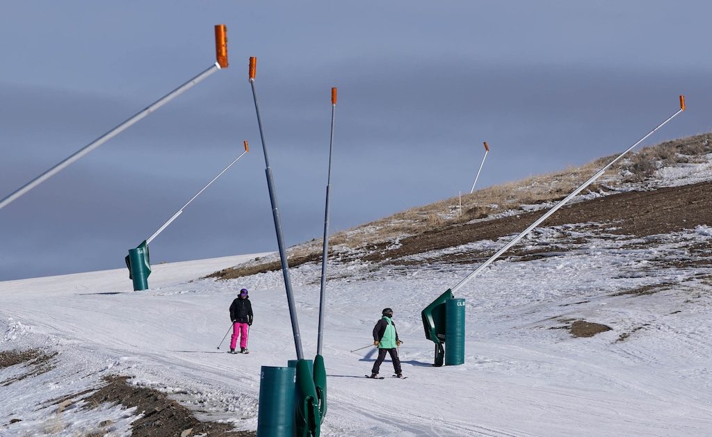 (Francisco Kjolseth | The Salt Lake Tribune) Over 1100 new snowmaking guns are part of Deer Valley’s massive new expansion, Tuesday, Feb. 3, 2026.