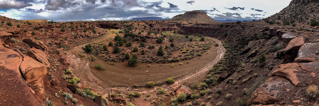 (Bonnie Jo Mount | The Washington Post) Panorama of the landscape just south of Colt Mesa in the Circle Cliffs region, an area removed from Grand Staircase - Escalante National Monument, in Garfield County, Utah on October 11, 2018.