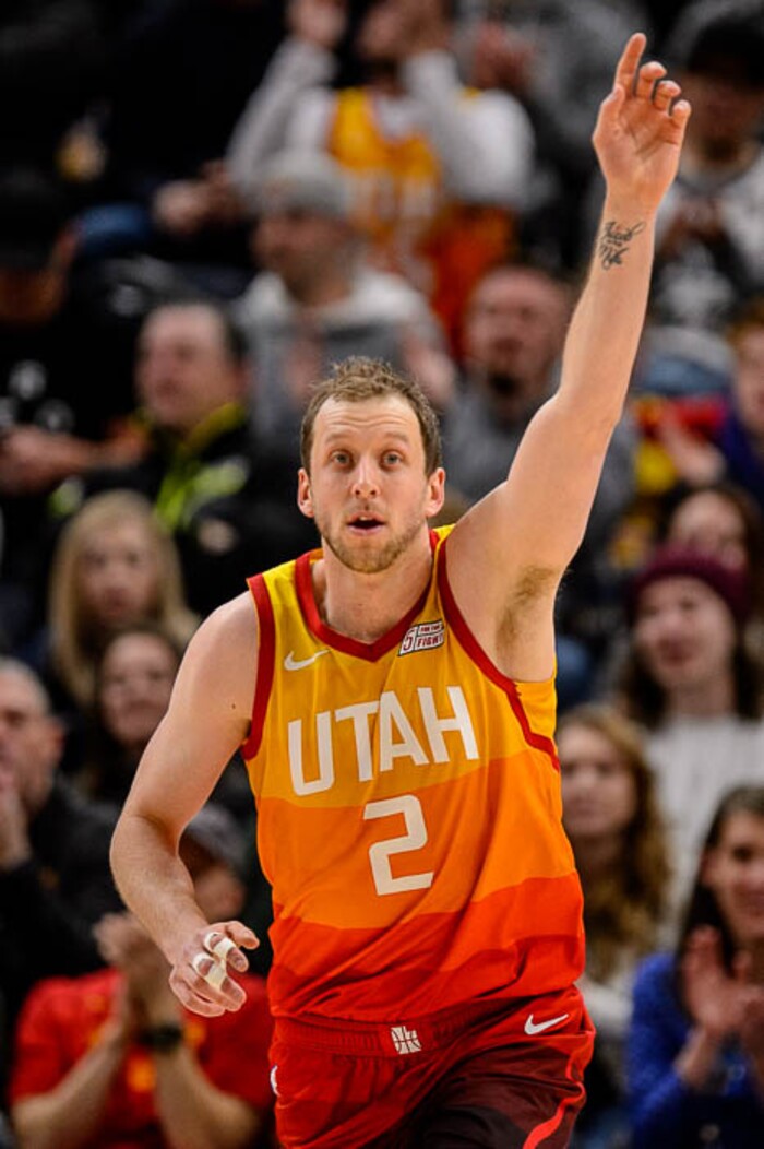 (Trent Nelson | The Salt Lake Tribune)  
Utah Jazz forward Joe Ingles (2) as the Utah Jazz host the San Antonio Spurs, NBA basketball in Salt Lake City on Saturday Feb. 9, 2019.