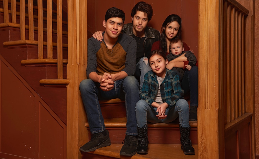 (Photo courtesy of Vu Ong/Freeform) “Party of Five” stars Niko Guardado as Beto Acosta, Brandon Larracuente as Emilio Acosta, Elle Paris Legaspi as Valentina Acosta, and Emily Tosta as Lucia Acosta.