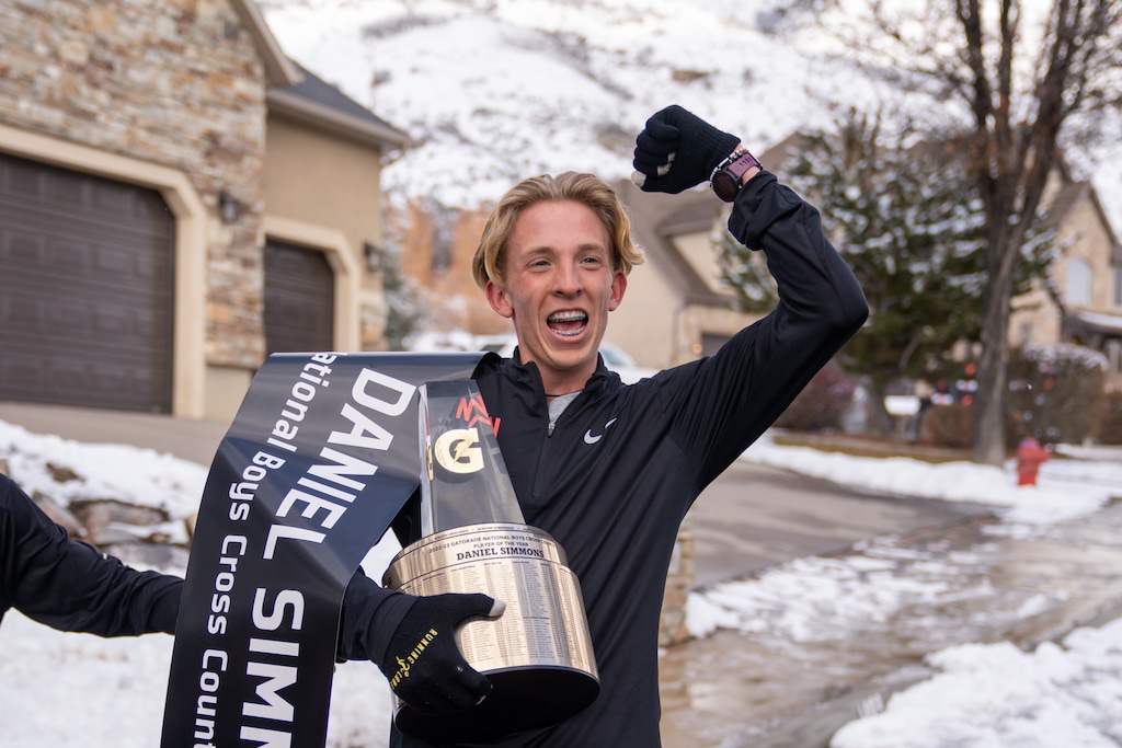 (Gatorade) American Fork High School junior Daniel Simmons reacts to being named the Gatorade National Boys' Cross Country Player of the Year.