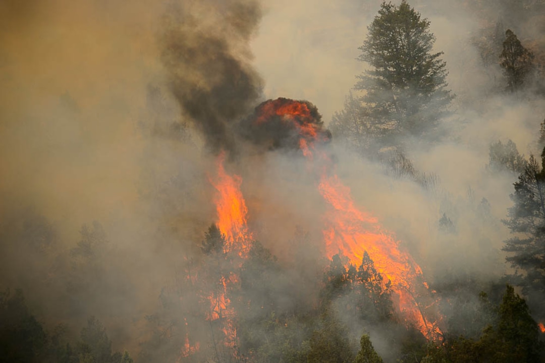 (Trent Nelson | The Salt Lake Tribune) The Coal Hollow Fire burns along Highway 6 in Utah County, Friday Aug. 10, 2018.