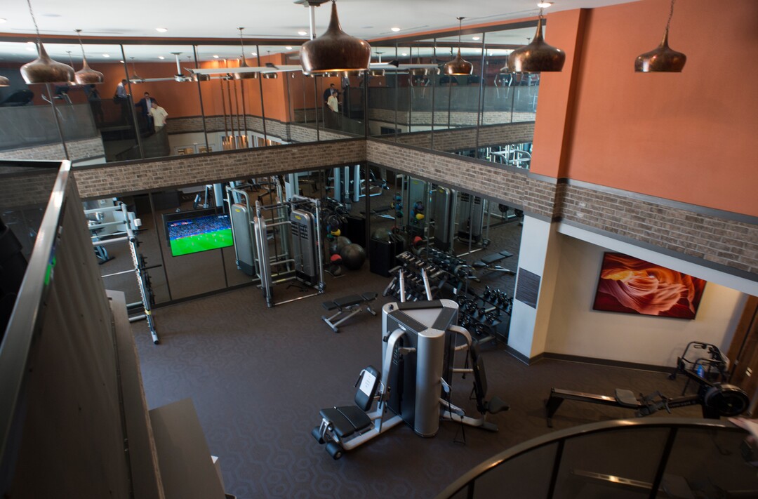 (Rick Egan  |  The Salt Lake Tribune)        The fitness room at Alta Gateway Station located at 505 West 100 South, is the first LEED Platinum certification for a multifamily apartment building in Utah. Wednesday, June 20, 2018.