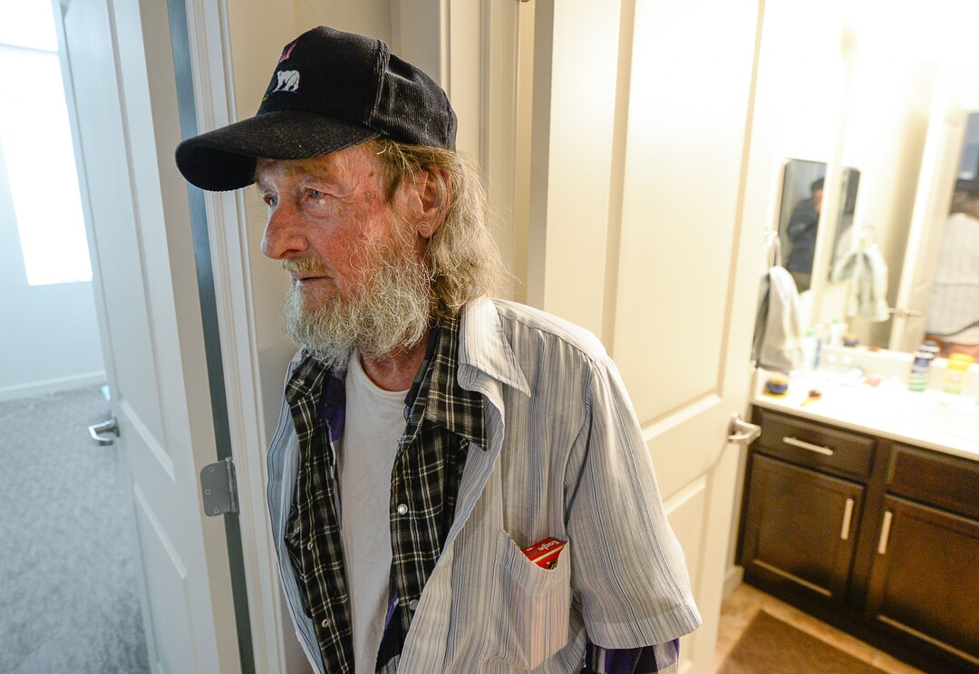 (Francisco Kjolseth  |  The Salt Lake Tribune)  Richard Dornik, 74, who used to be homeless in Salt Lake talks about his one bedroom place at Sharon Gardens Apartments in South Salt Lake, where he has lived for the last year and a half. Out of the 58 one bedroom units provided, 45 are for low income people with the 13 remaining at the market rate cost in an effort to help find solutions to the homeless problem. As three homeless resource centers come online to replace the existing downtown community shelter, which is slated for closure in September of 2019, community leaders are encouraging Salt Lake area landlords to making units available to people who have been homeless in an effort to move people into stable housing. 
