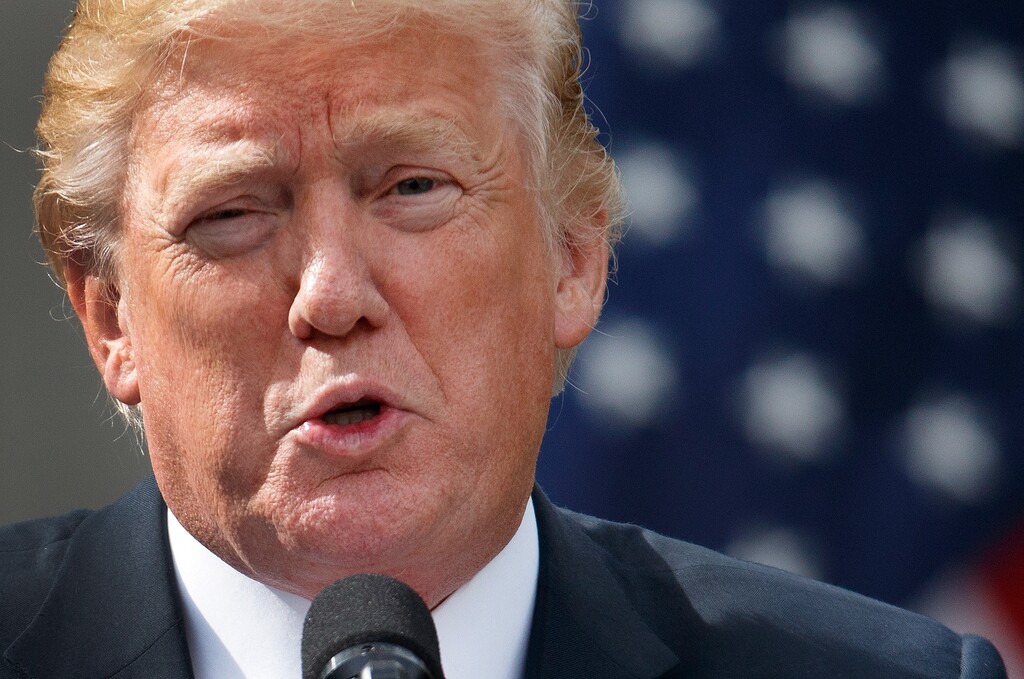 President Donald Trump speaks during a joint statement with Singapore's Prime Minister Lee Hsien Loong in the Rose Garden of the White House, Monday, Oct. 23, 2017, in Washington. (AP Photo/Evan Vucci)