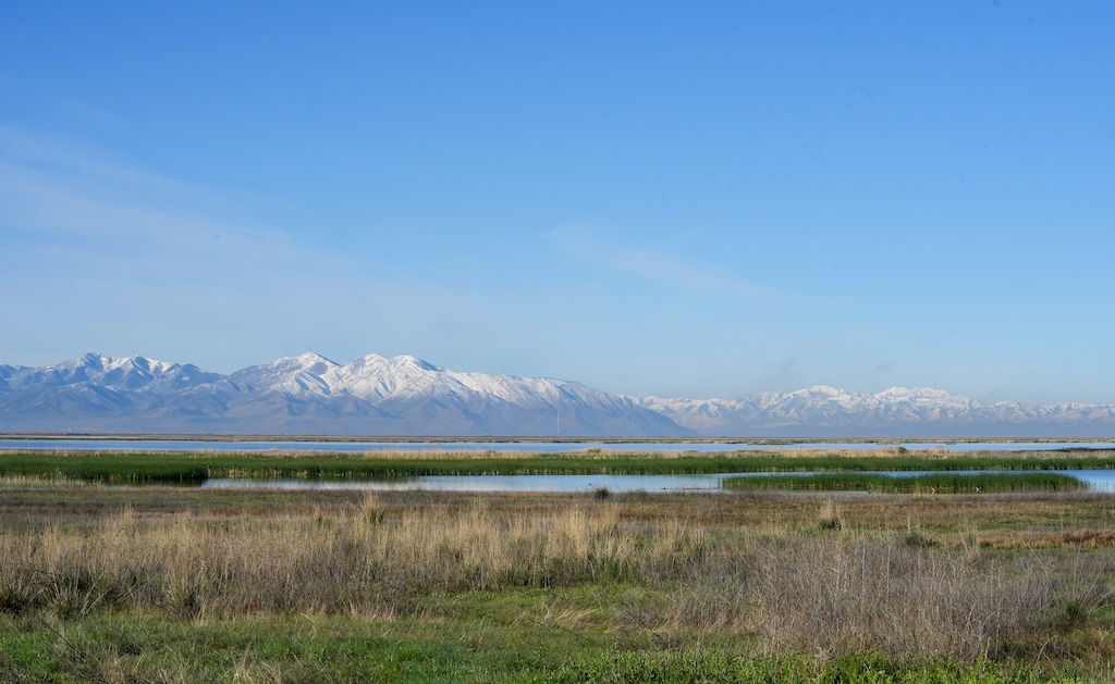 (Chris Samuels | The Salt Lake Tribune) The Great Salt Lake is seen from the Eccles Wildlife Education Center in Farmington, Monday, April 13, 2026.