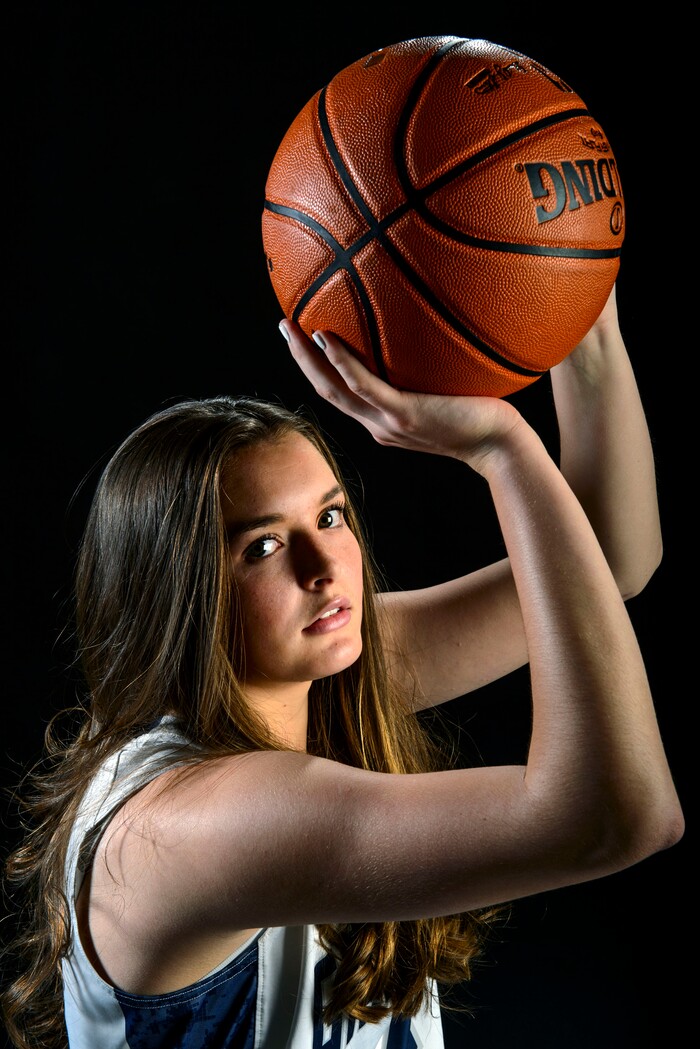 (Steve Griffin  |  The Salt Lake Tribune)  Prep basketball Breaunna Gillen, Copper Hills, in the Salt Lake Tribune studio in Salt Lake City Tuesday April 10, 2018.
