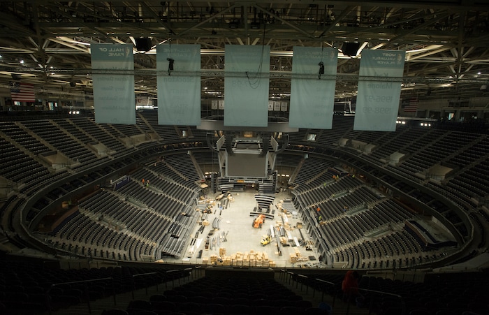 (Rick Egan  |  The Salt Lake Tribune)  The Vivint Smart Home Arena from the upper level. Friday, September 15, 2017.


