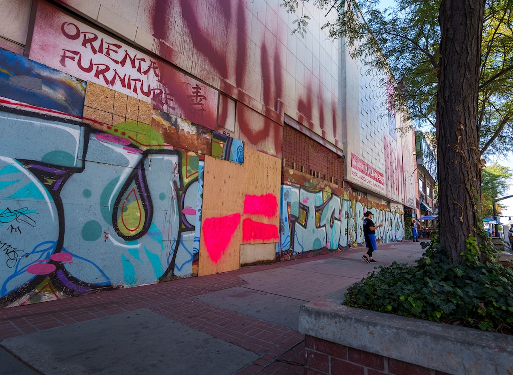 (Leah Hogsten | The Salt Lake Tribune) The Oriental Furniture building, located at 52 East 300 South in Salt Lake City, Sept. 15, 2022. There is no clear cause of the mysterious fire that smoldered at the building for about two days last week.