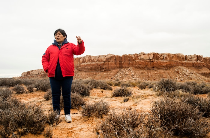 Rick Egan | The Salt Lake Tribune
Mary Benally talks about time she spent as a child, living on Butler Wash, a stretch of land about 20 miles long, east of Comb Ridge in Bears Ears National Monument. Thursday, January 12, 2017.