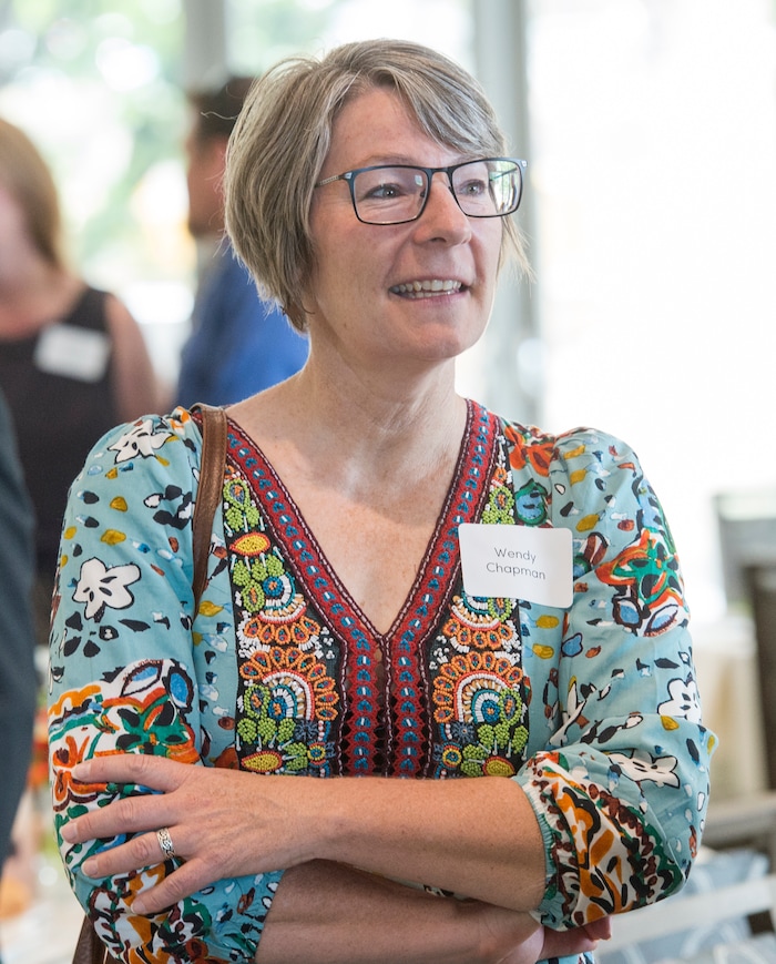 (Rick Egan  |  The Salt Lake Tribune)    Wendy Chapman was named her as one of the six new Jon M. Huntsman Presidential Chairs, funded by the Huntsman Family Foundation, during a ceremony at the Alumni House, Tuesday, June 19, 2018.


