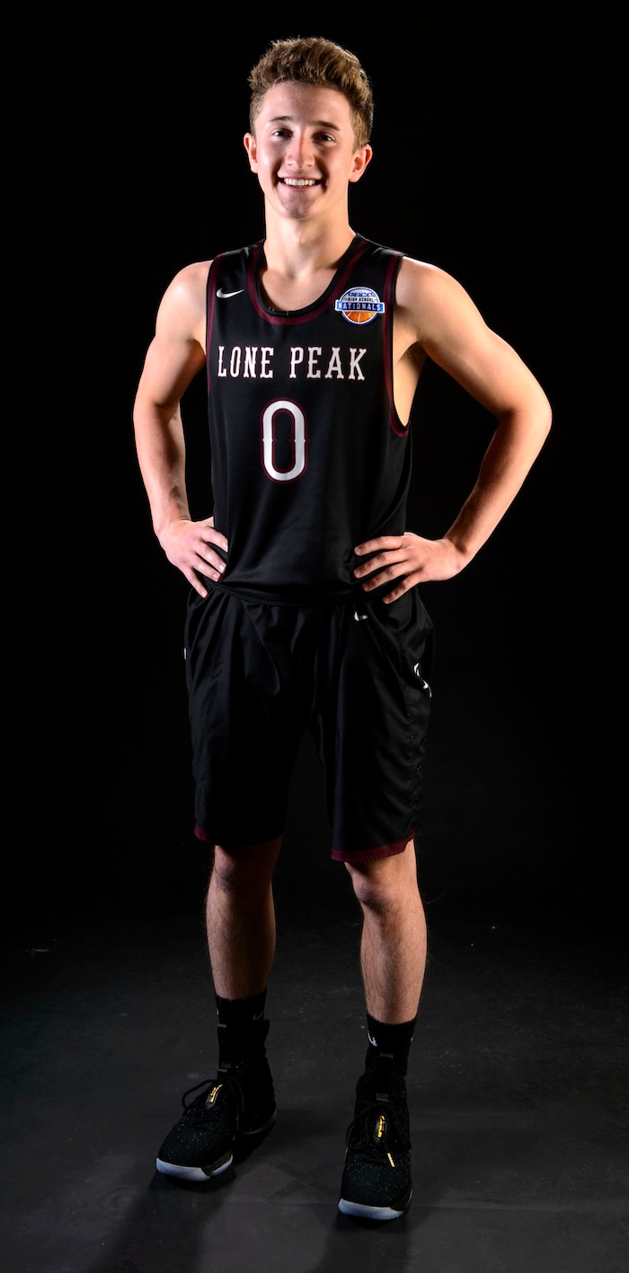 (Steve Griffin  |  The Salt Lake Tribune)  Prep basketball Chantry Ross, Lone Peak, in the Salt Lake Tribune studio in Salt Lake City Tuesday April 10, 2018.