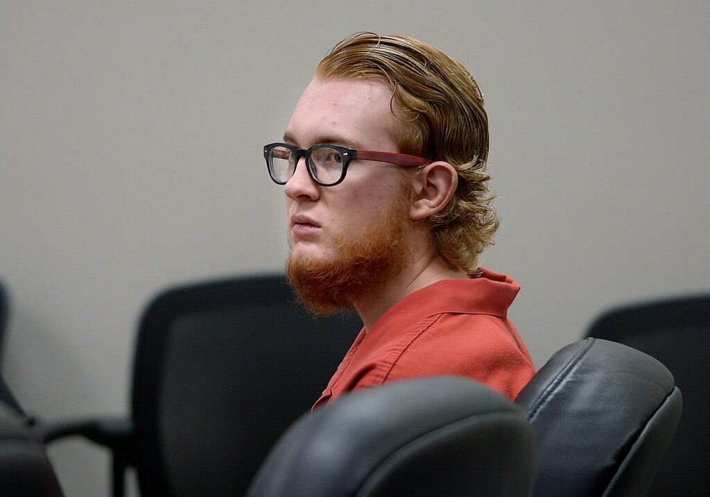 (Scott Sommerdorf   |  The Salt Lake Tribune)   Defendant Tyerell Joe Przybycien, 18, of Spanish Fork, sits during his preliminary hearing, Wednesday, August 23, 2017.  Przybycien is charged with first-degree felony murder for buying items used by a 16-year-old girl to hang herself on May 5 in Utah County.  Przybycien also recorded the girl's death, according to charges.