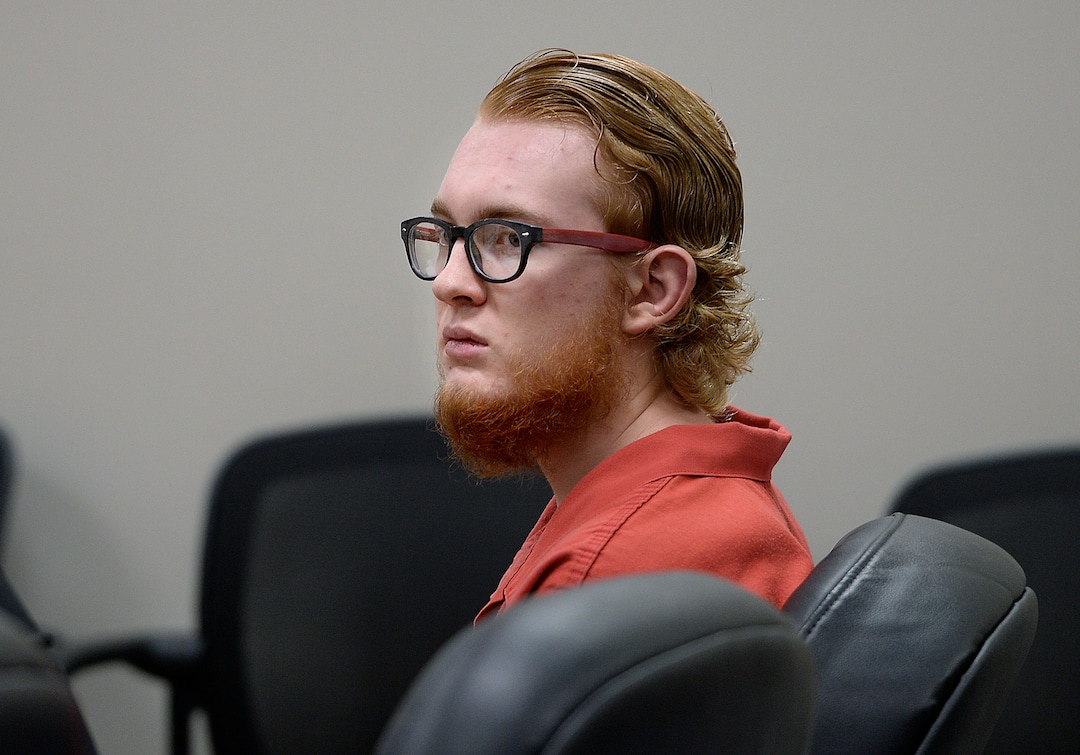 (Scott Sommerdorf   |  The Salt Lake Tribune)   Defendant Tyerell Joe Przybycien, 18, of Spanish Fork, sits during his preliminary hearing, Wednesday, August 23, 2017.  Przybycien is charged with first-degree felony murder for buying items used by a 16-year-old girl to hang herself on May 5 in Utah County.  Przybycien also recorded the girl's death, according to charges.