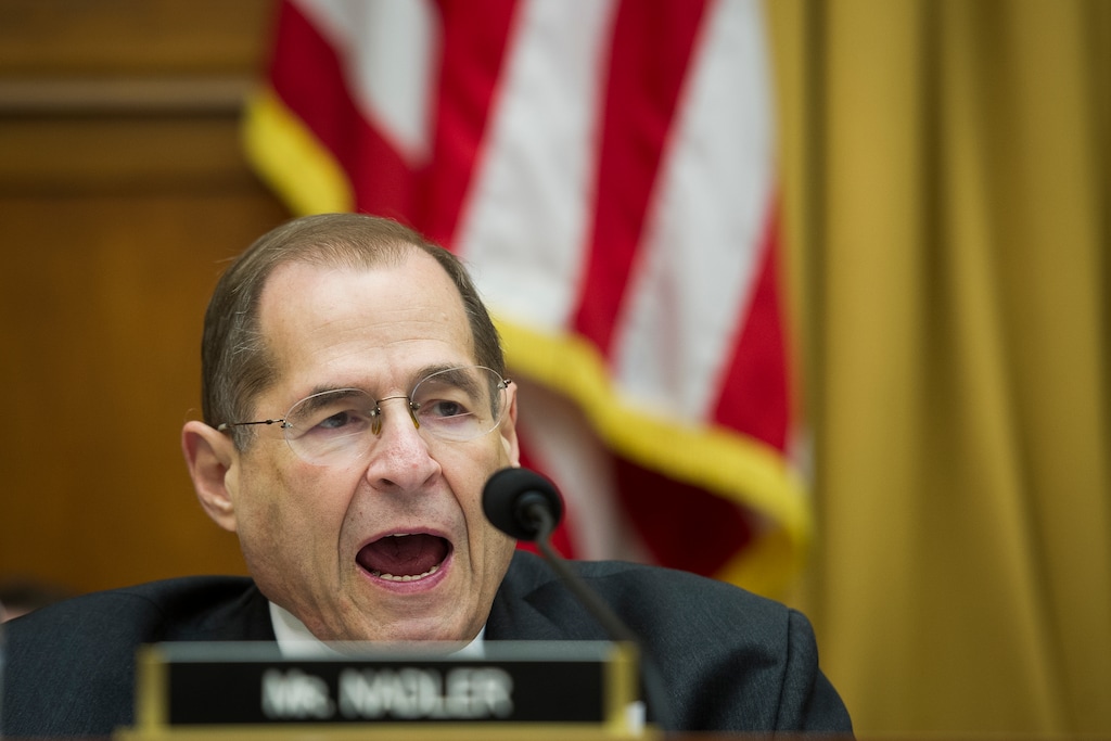House Judiciary chairman Jerry Nadler, D-N.Y., makes a statement during the House Judiciary Antitrust subcommittee hearing on 'Online Platforms and Market Power', on Capitol Hill in Washington, Tuesday, June 11, 2019. (AP Photo/Cliff Owen)