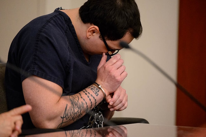 (Trent Nelson | The Salt Lake Tribune)
Jason Black, who shot and killed 24-year-old Natalia Casagrande before stealing marijuana, guns and cash, is sentenced by Judge Adam Mow in Salt Lake City, Tuesday April 10, 2018.