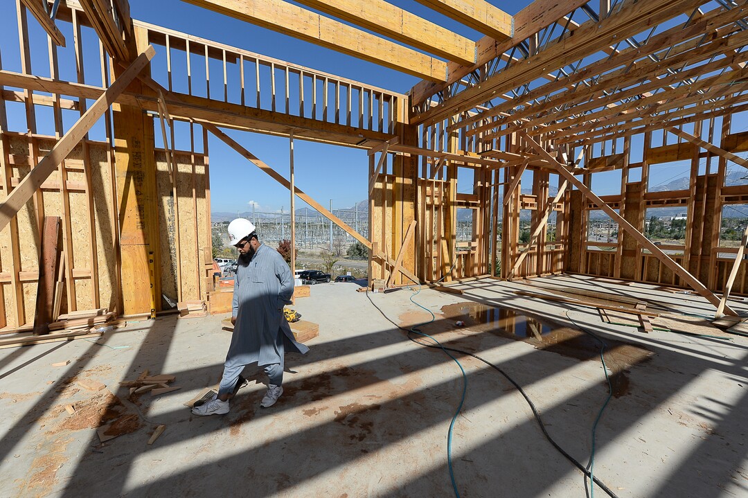 (Francisco Kjolseth  |  The Salt Lake Tribune)  Imam Shuaib Din tours the site of the half-finished mosque going up in West Jordan at 984 W 9000 South on Tuesday, Oct. 1, 2019.