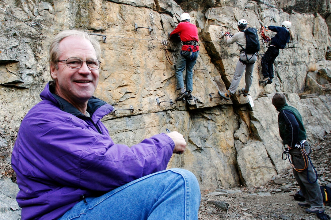 (Jim Urquhart  |  Tribune file photo) In this 2008 photograph, world famous climber Jeff Lowe is at the new Waterfall Canyon Climbing Park in Ogden. Lowe pioneered climbing routes in the Wasatch Mountains and around the world and helped shape Ogden into an outdoor destination. Lowe died Aug. 24, 2018, from a degenerative disease at age 67.
