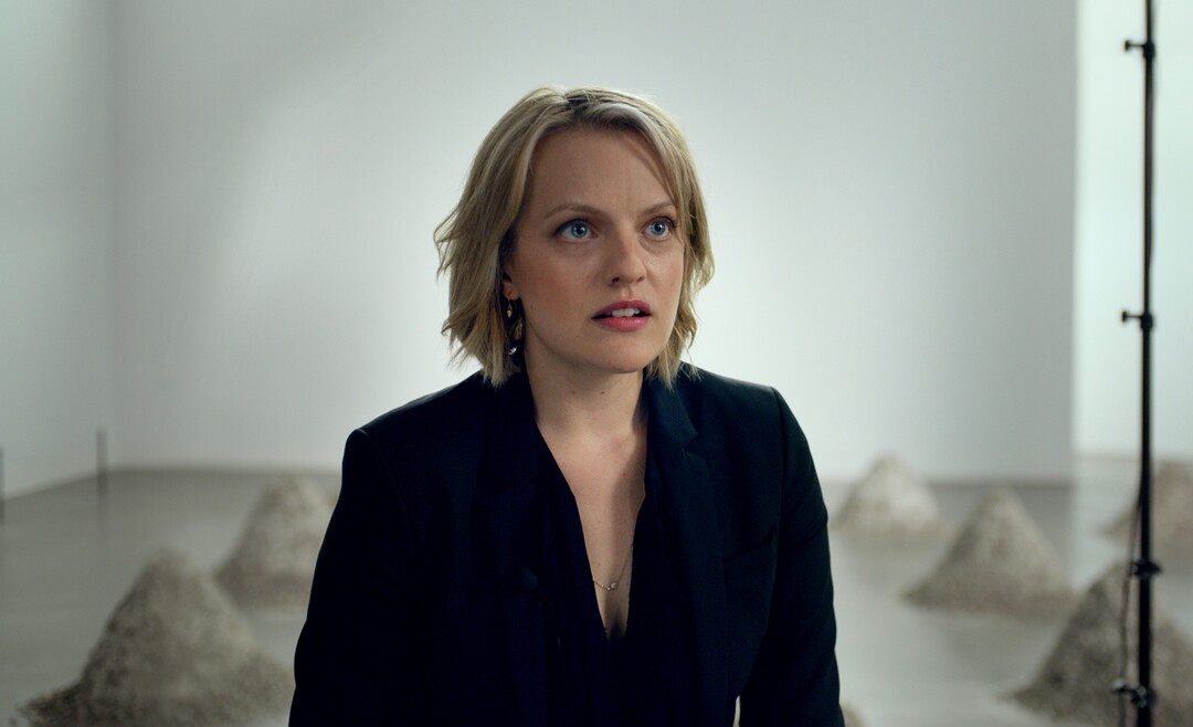 This image released by Magnolia Pictures shows Elisabeth Moss in a scene from "The Square."  (Magnolia Pictures via AP)