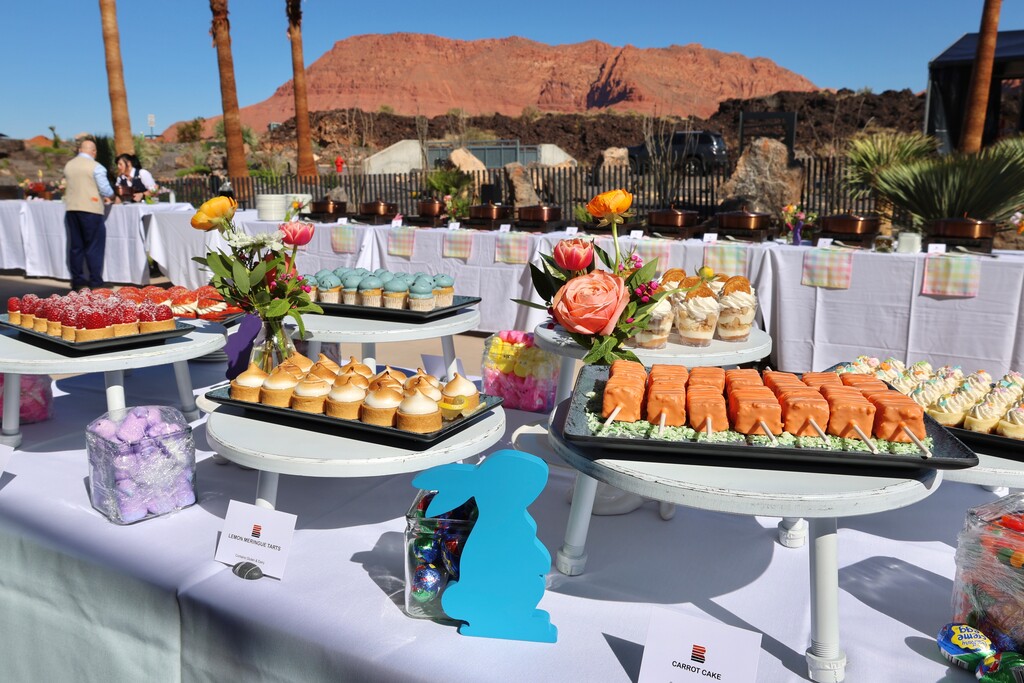 (Black Desert Resort) The Easter brunch buffet on the patio at Latitude, one of the restaurants at Black Desert Resort in Ivins. It's one of many Easter dining options in Utah this holiday.