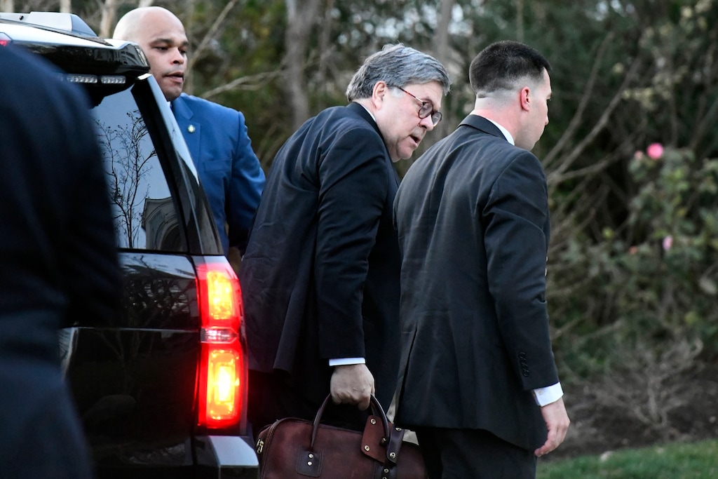 Attorney General William Barr arrives at home in McLean, Va., on Friday evening, March 22, 2019. Special counsel Robert Mueller has concluded his investigation into Russian election interference and possible coordination with associates of President Donald Trump. The Justice Department says Mueller delivered his final report to Barr. (AP Photo/Sait Serkan Gurbuz)