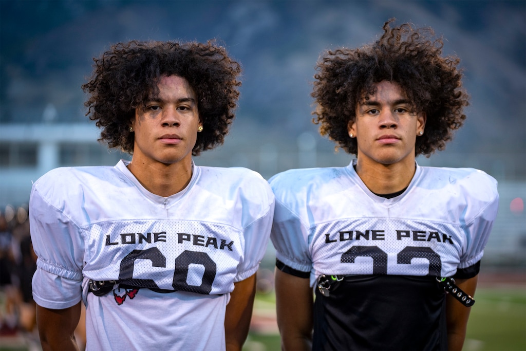 (Rick Egan | The Salt Lake Tribune) Twins Jaron and Kennan Pula play for Lone Peak, Monday, August 25, 2025.