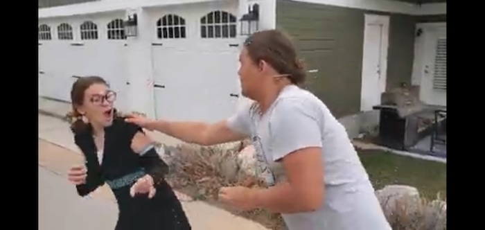 (Newel White | courtesy photo) Martial arts masters (Maya White, left, and Arden White) battle over cleaning supplies in "Corona Kung Fu," directed by Newel White, one of the short films in The Salt Lake Tribune's Quarantine Film Festival.
