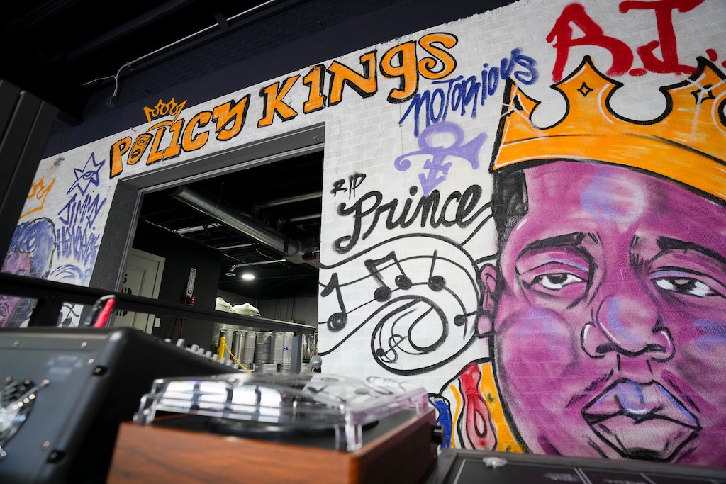 (Bethany Baker  |  The Salt Lake Tribune) A mural decorates the wall at Policy Kings Brewery in Salt Lake City.