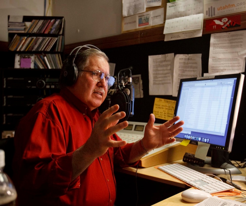 (Trent Nelson | The Salt Lake Tribune) Tom Barberi broadcasts a radio show on UtahFM on March 10, 2009. Barberi died Dec. 24, 2021. He was 78.
