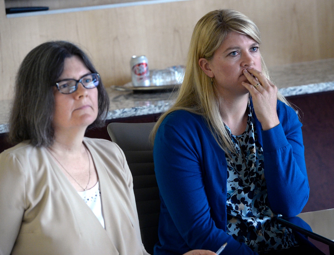 (Al Hartmann  |  The Salt Lake Tribune)                                                                                                                                      Attorney Kara Porter, left, holds a press conference Thursday August 31 to show previously undisclosed footage of a Salt Lake City police officer assaulting and arresting University of Utah Hospital on-duty nurse Alex Wubbels for following her hospital’s policy on blood draws from an unconscious victim.   Wubbels was upset at watching her arrest on the video for following the law and procedures of the hospital. 