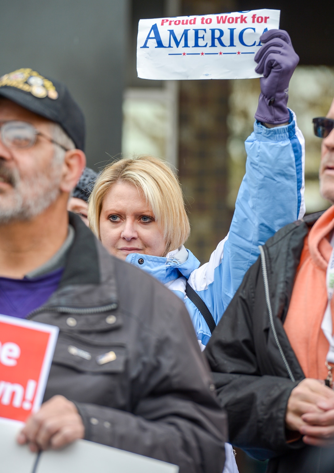 Leah Hogsten  |  The Salt Lake Tribune  Internal Revenue Service employee Jill Fleming expresses her sentiments about the government shutdown with fellow IRS employees during a rally outside Federal Building in Ogden, Jan. 10, 2019.